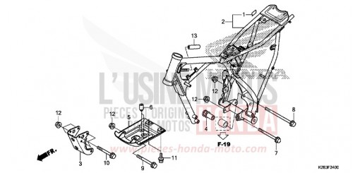 RAHMENKOERPER (CRF125F/FB E/H/J) CRF125FBH de 2017